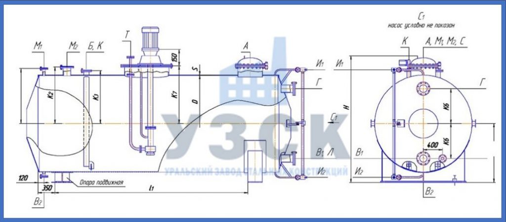 Чертеж емкости ГКК в Бишкеке